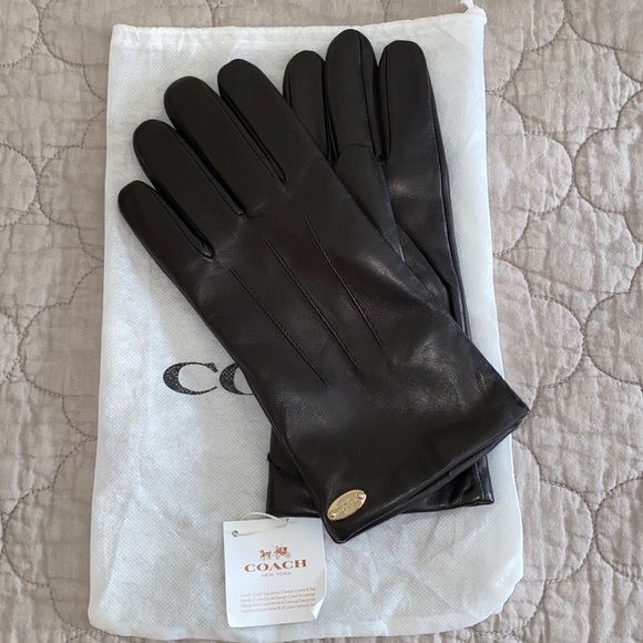 Coach Leather gloves - Black Size L 8